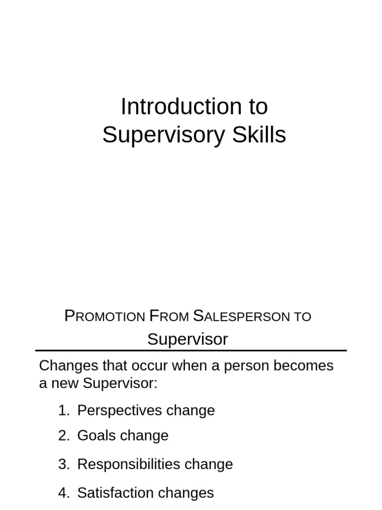 Supervisory Skills for Sales Success | PDF | Sales | Goal