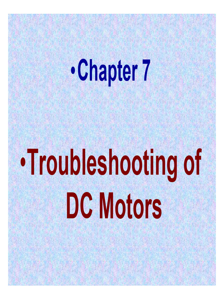 Troubleshooting DC Motors Guide | PDF | Electric Motor | Fuse (Electrical)