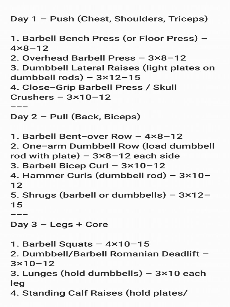 Workout Plan | PDF