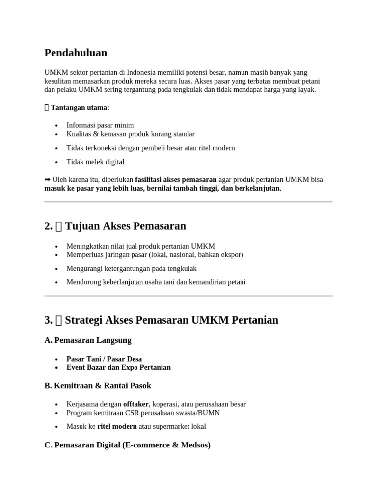 Strategi Pemasaran UMKM Pertanian Indonesia | PDF