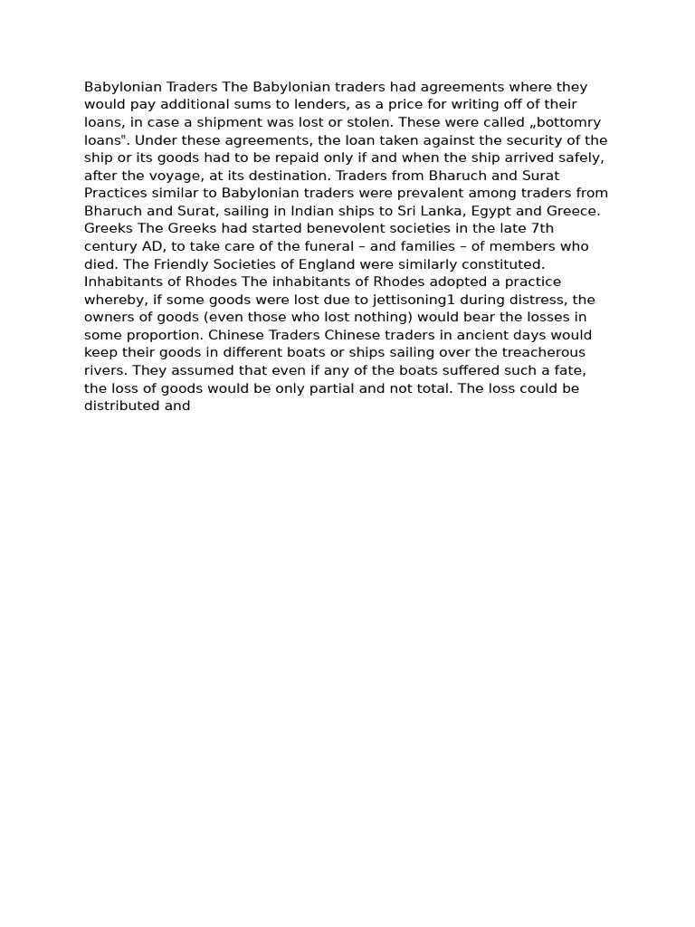 Ancient Trade Practices and Risk Management | PDF