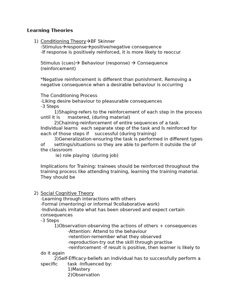 Overview of Learning Theories in Training | PDF | Learning | Simulation