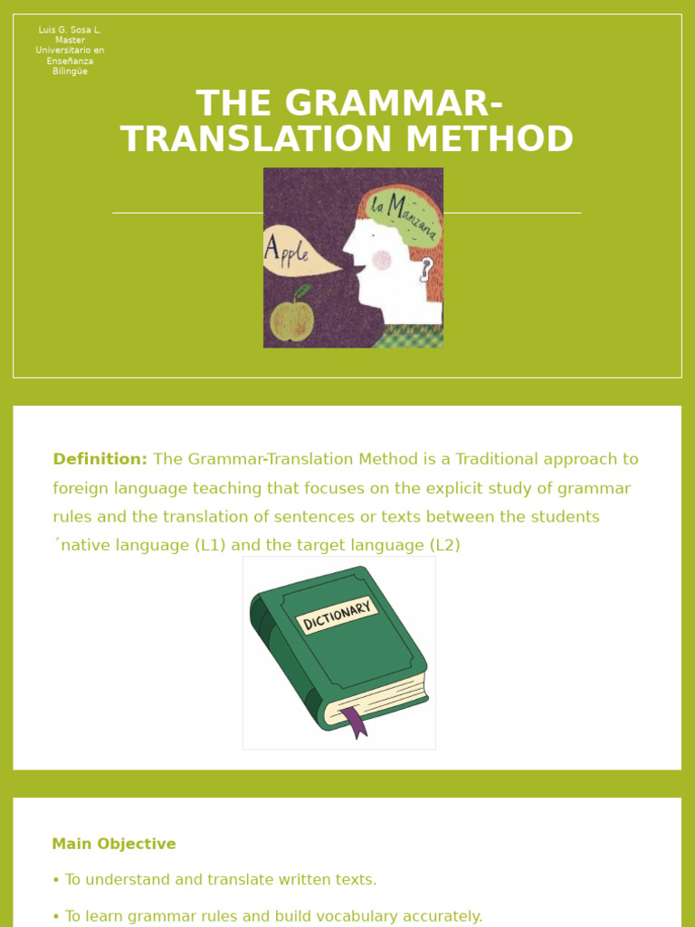 Grammar Translation Method | PDF | Second Language | Translations