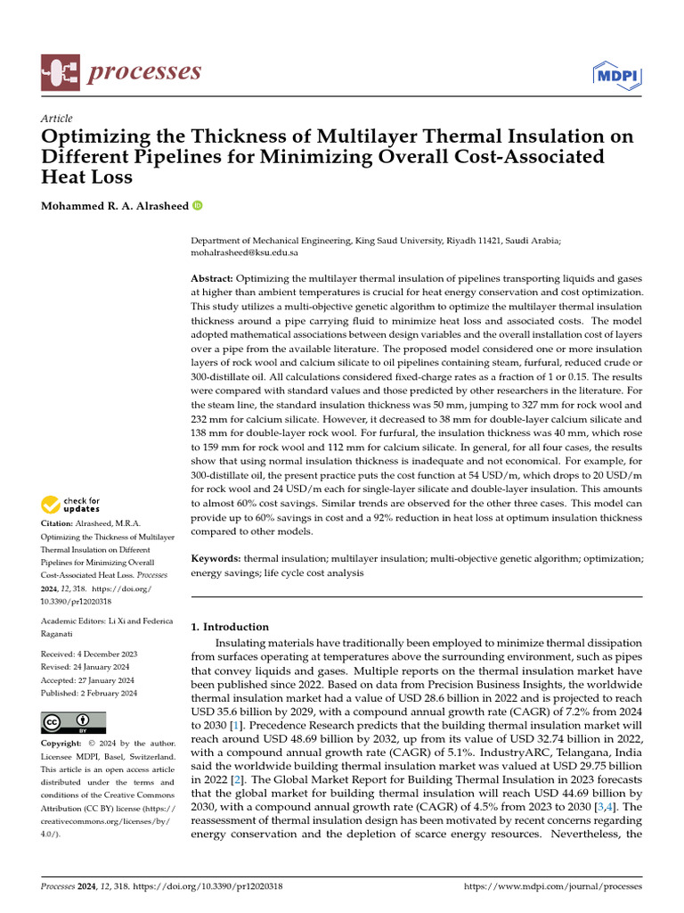 Optimize Multilayer Thermal Insulation Cost | PDF | Thermal Insulation ...