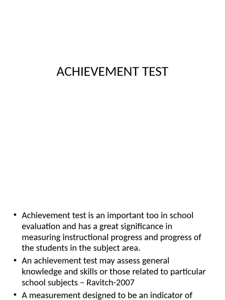 Achievement Test | PDF