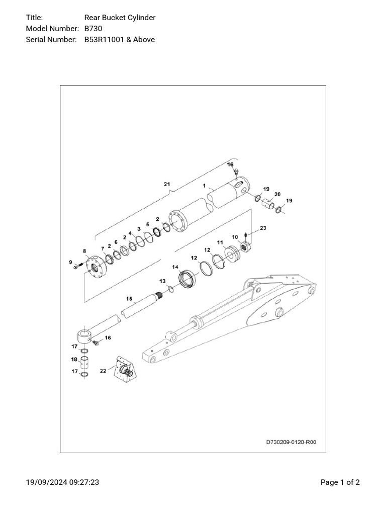 Rear Bucket Cylinder - B730 | PDF