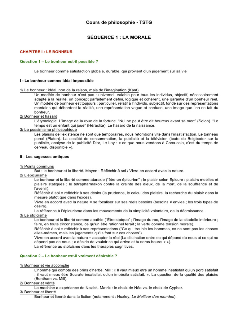 Philosophie du bonheur et de la liberté | PDF | Vérité | Déterminisme