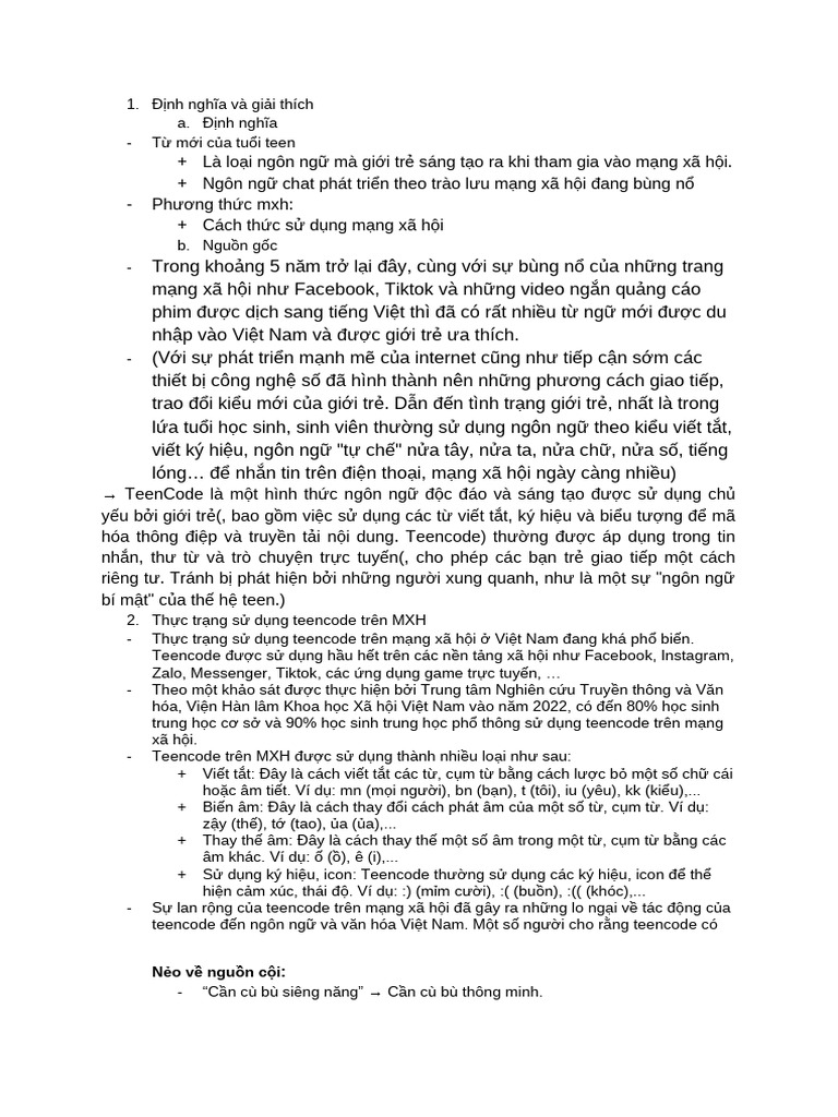 TH C TR NG Ngôn NG Tu I Teen (-) | PDF