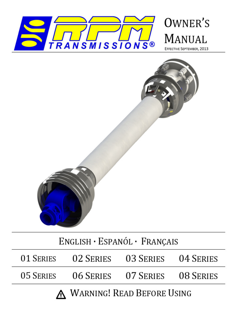 RPM Transmissions Owner's Manual | PDF | Tractor | Machines