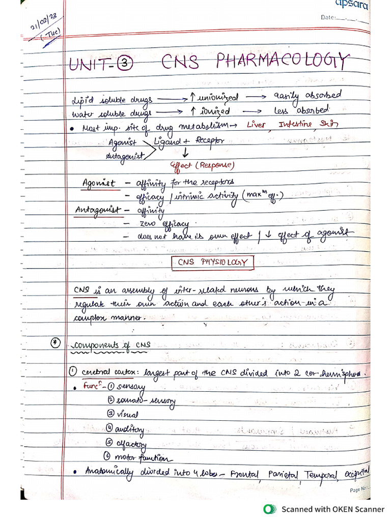 VETERINARY PHARMACOLOGY Unit 3 - CNS Pharmacology | PDF