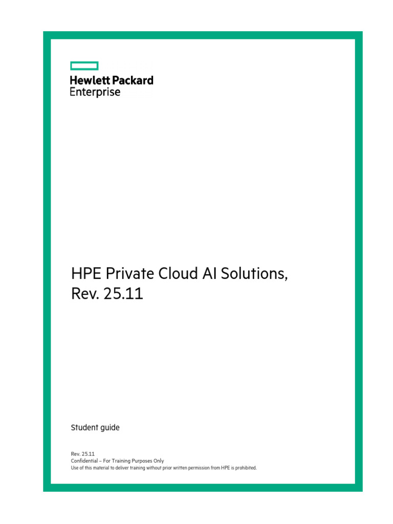 HPE Private Cloud AI Solutions Guide | PDF | Machine Learning ...