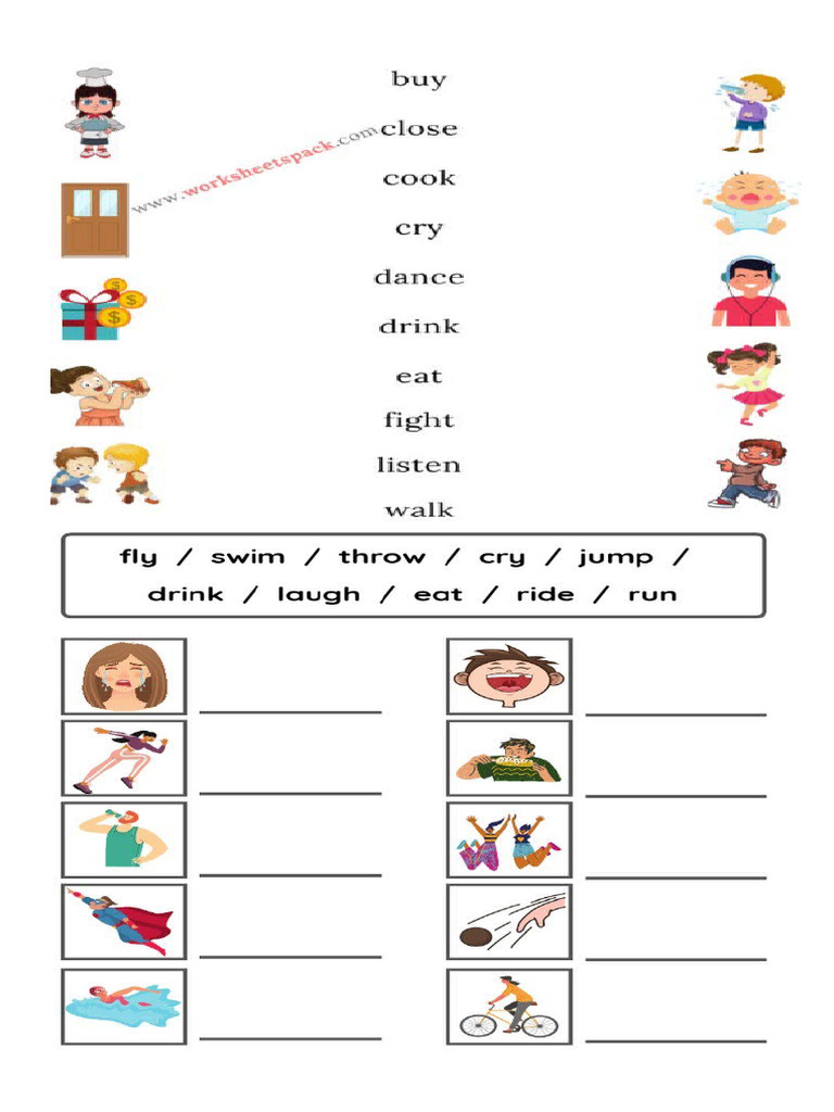 Actions Verbs Worksheet | PDF