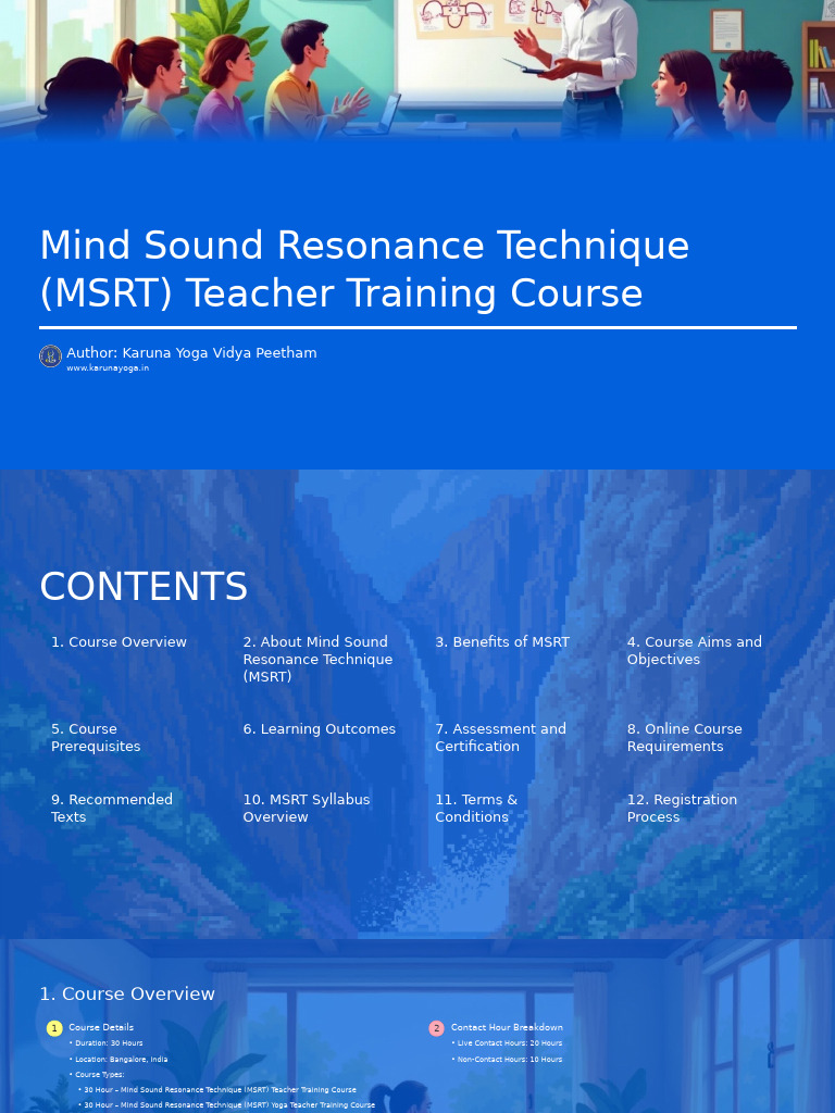 MSRT Teacher Training Course Details | PDF | Relaxation (Psychology ...