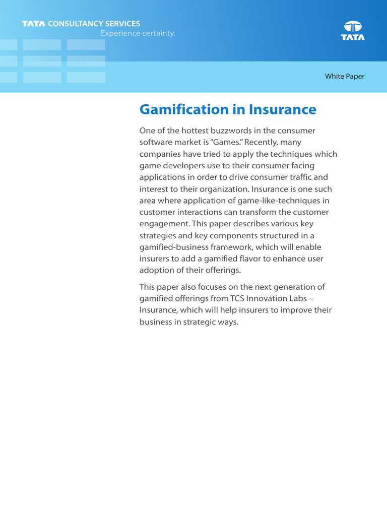 Gamification Strategies in Insurance | PDF | Insurance | Motivation