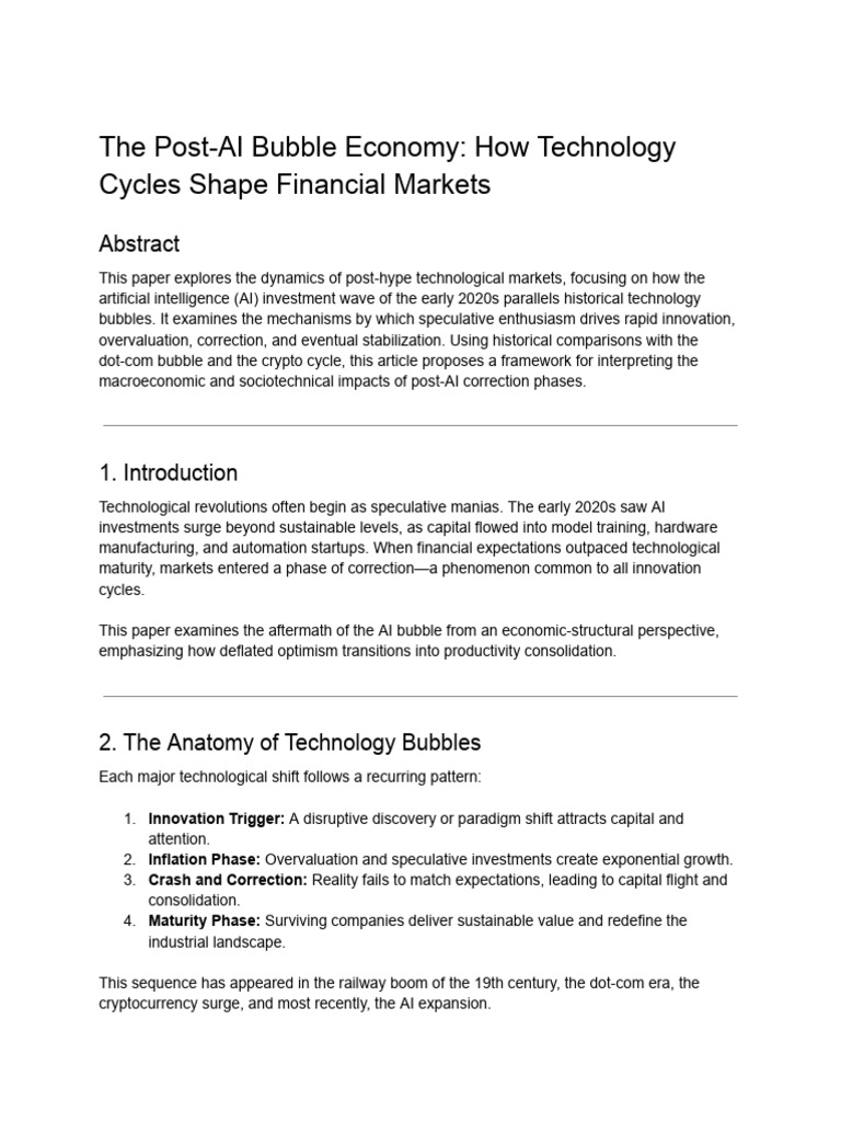 Post-AI Bubble: Economic Impacts Explained | PDF | Economic Bubble ...