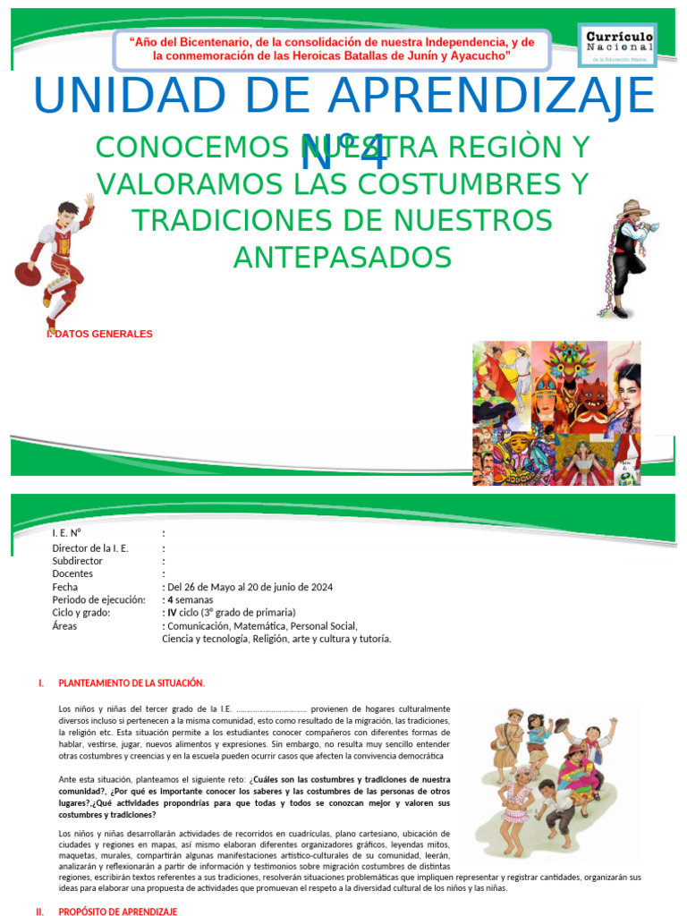 3ro Unidad de Aprendizaje N°4 | PDF | Multiplicación | Aprendizaje
