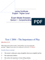 Comprehending - Exam Model Answer