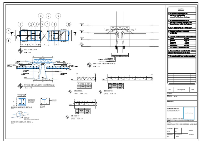 Structural Steel Design for Main Gate | PDF | Truss | Structural ...
