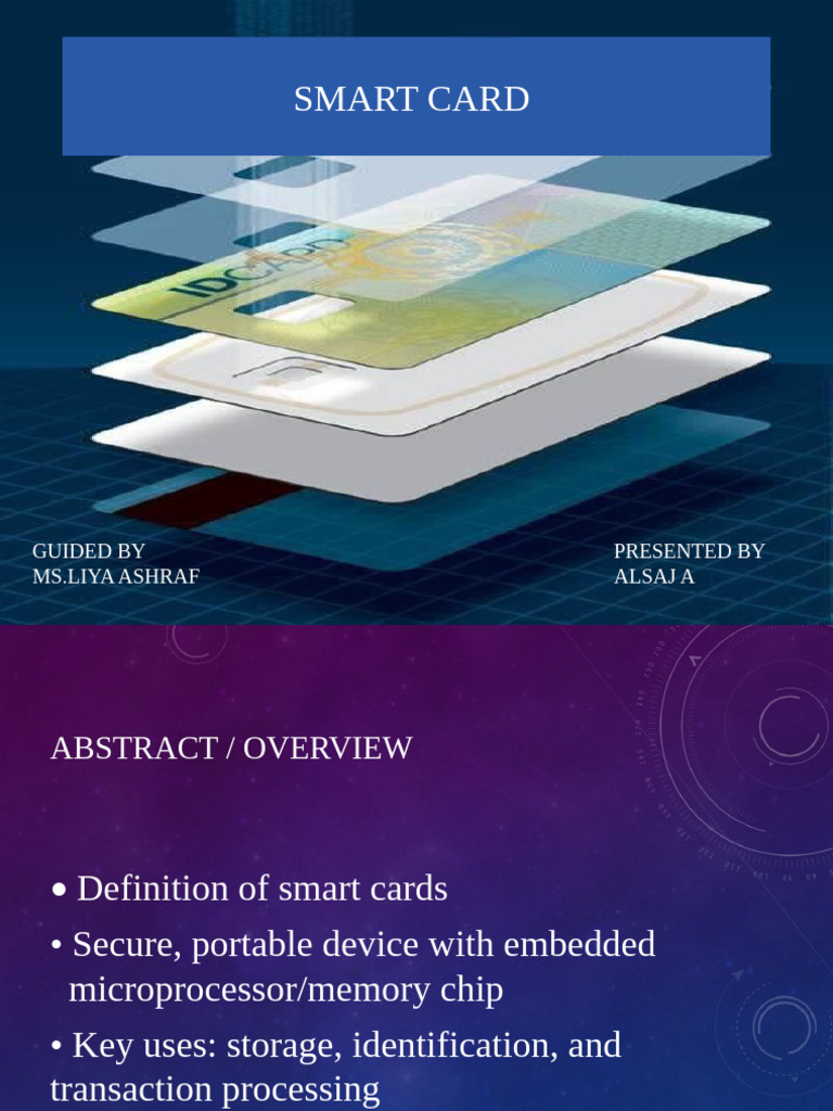 Smart Card Presentation With System Slides | PDF | Smart Card ...