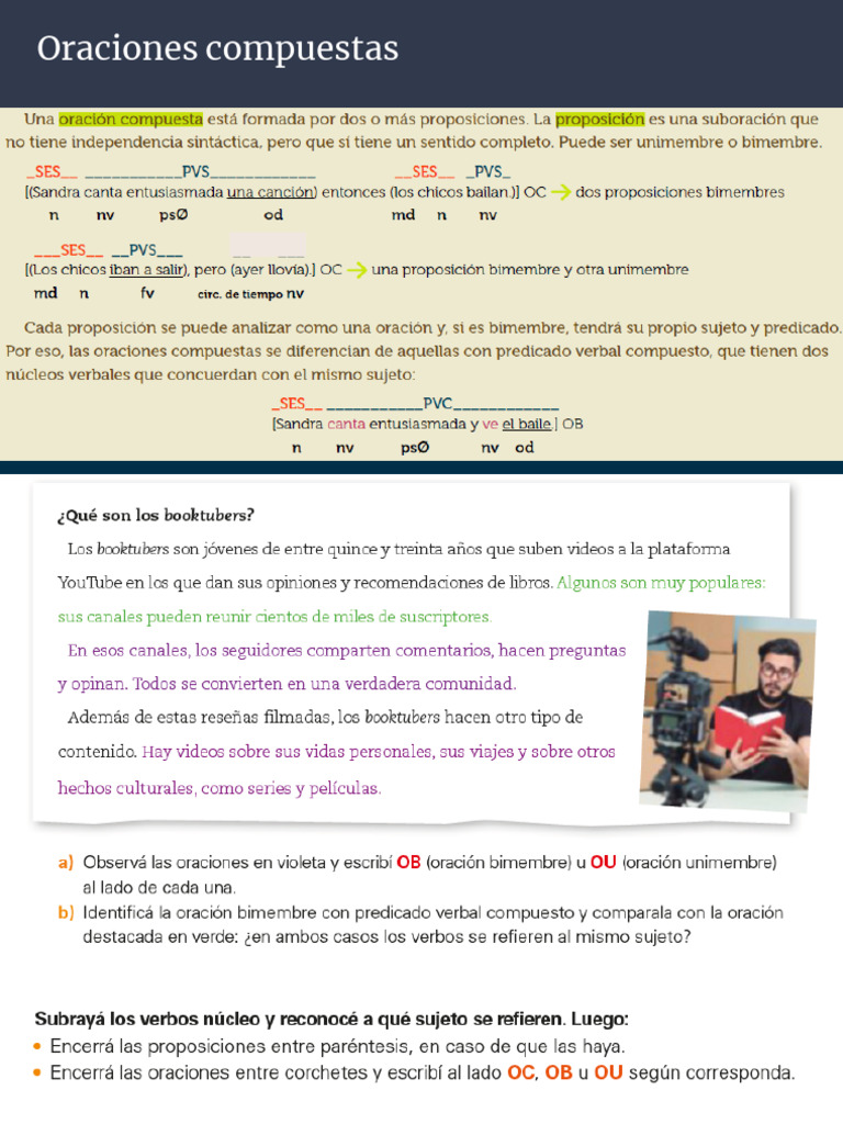 Oraciones Compuestas y Análisis Sintáctico | PDF