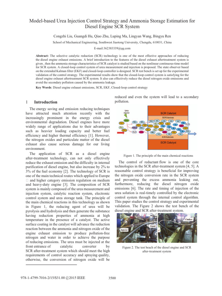 Diesel Engine SCR Control Strategy | PDF | Exhaust Gas | Urea