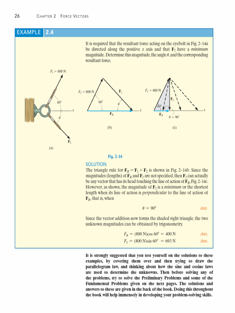 Minimum Force Vector Calculation | PDF | Elementary Mathematics | Mechanics