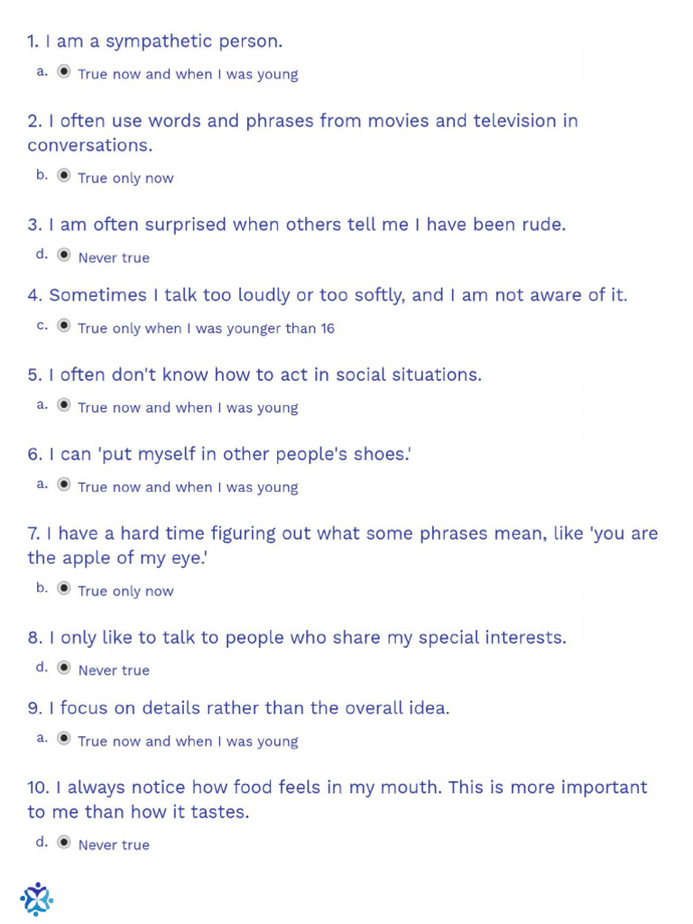 RAADS-R Autism Assessment Tool | PDF