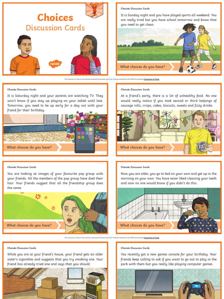 Choices Discussion Cards | PDF