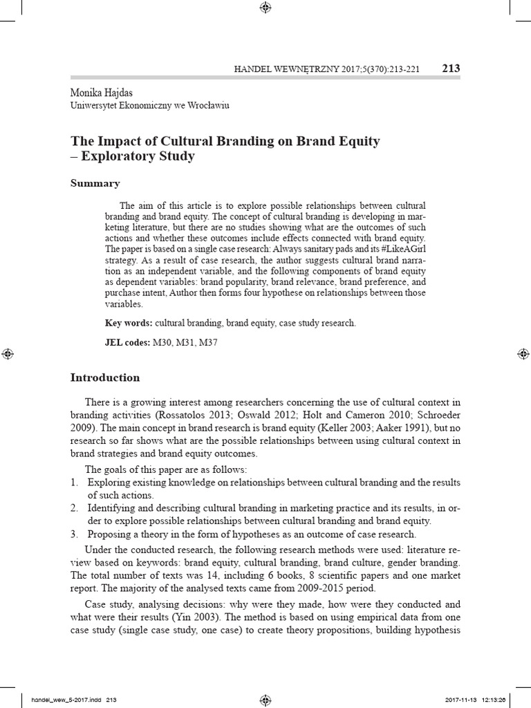 The Impact of Cultural Branding On | PDF | Brand | Equity (Finance)