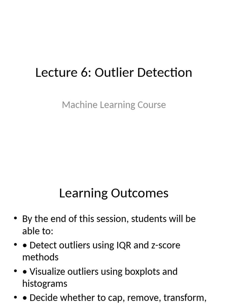 Lecture6 Outlier Detection | PDF