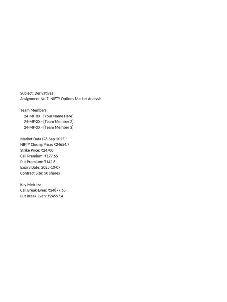 NIFTY Options Assignment With Graphs | PDF | Option (Finance) | Market ...