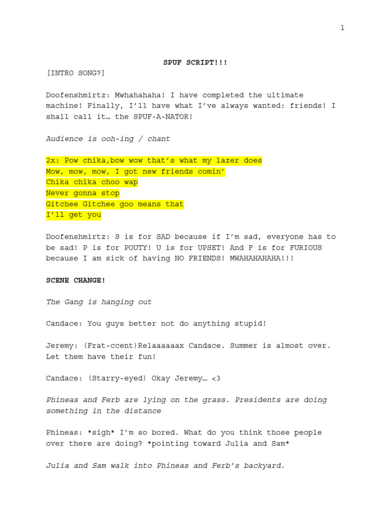 SPUF-A-NATOR Friendship Games Script | PDF | American Television Series ...