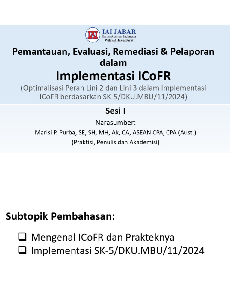 Implementasi ICoFR untuk BUMN | PDF