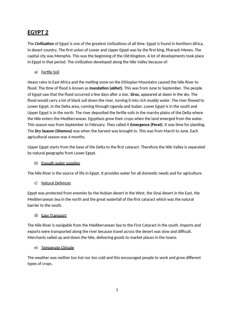 Ancient Egyptian Civilization Overview | PDF | Ancient Egypt | Nile