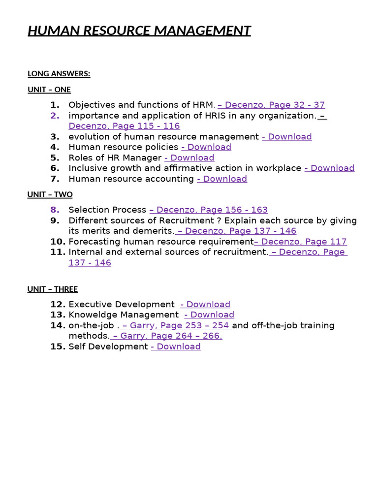 Comprehensive Guide to Human Resource Management | PDF | Human Resource ...