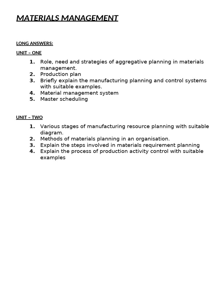 Materials Management | PDF