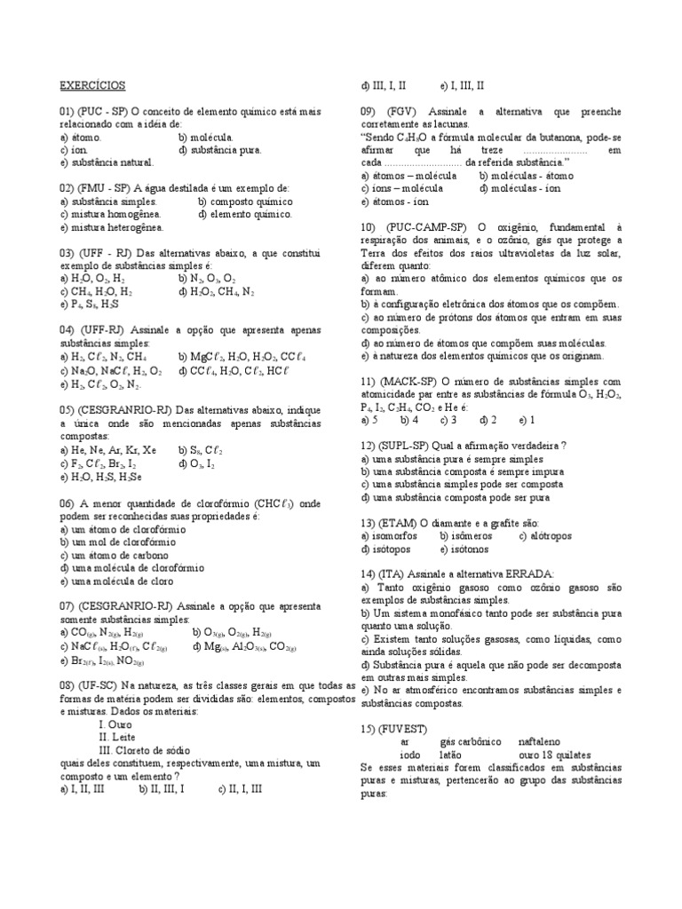 1000 Questões de Vestibular Quimica | PDF