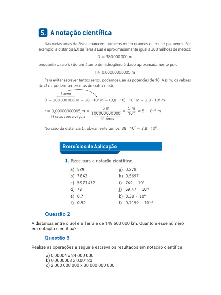Notação Científica em Cálculos Matemáticos | PDF