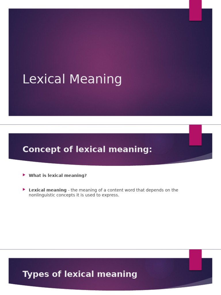 Understanding Lexical Meaning Types | PDF | Semantics | Translations