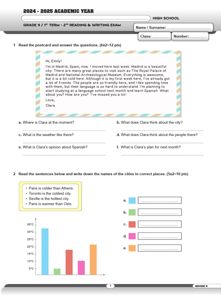 Grade 9 Reading & Writing Exam Guide | PDF