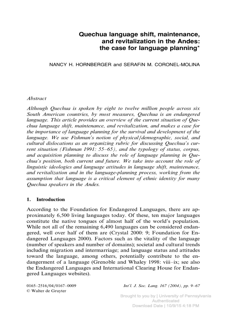 Quechua Language Revitalization Strategies | PDF | Spanish Language ...