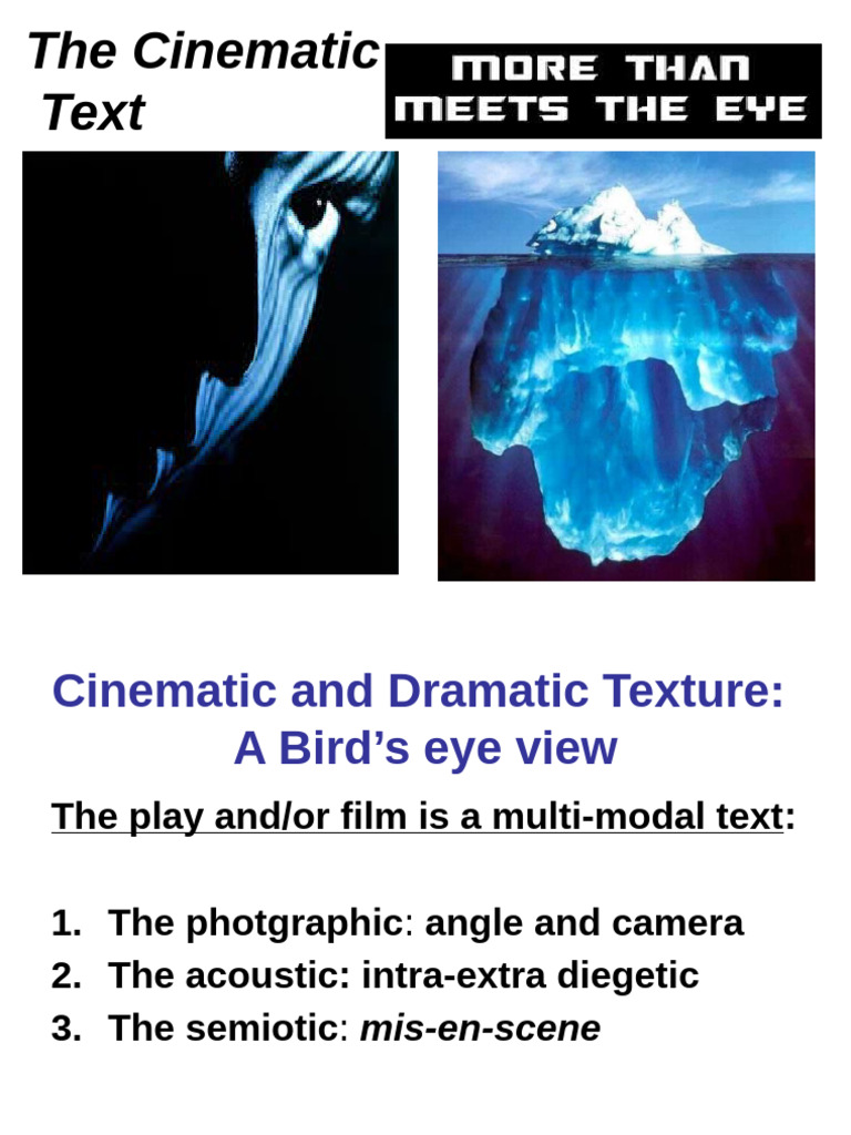 The Cinematic Text and The Language of Film | PDF | Narrative | Screenplay