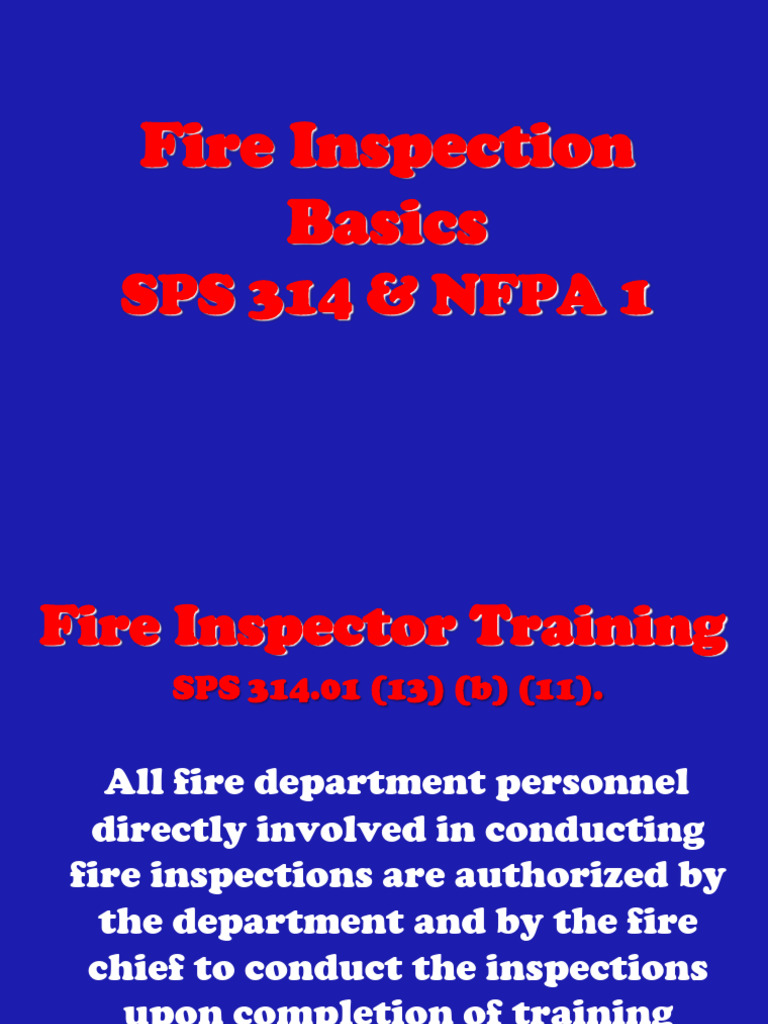 FireInspectionBasics2018 | PDF | Fire Safety | Safety