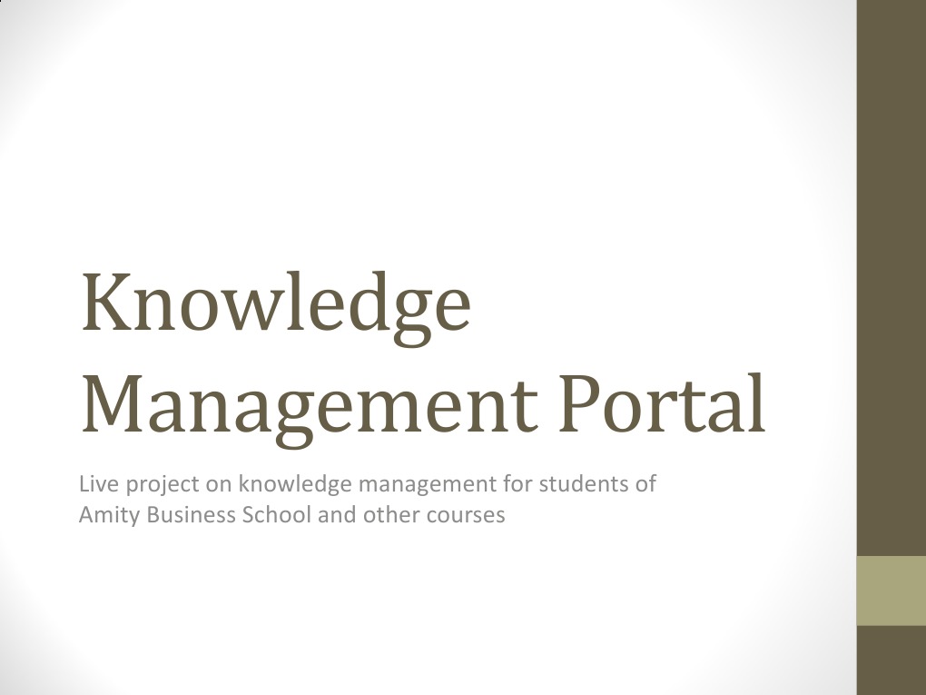 Knowledge Management Portal | PDF
