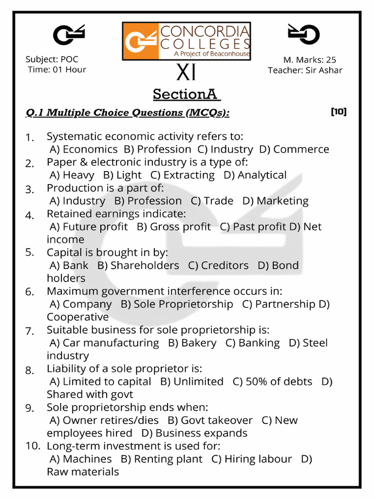 Poc Final Paper 11 Class | PDF