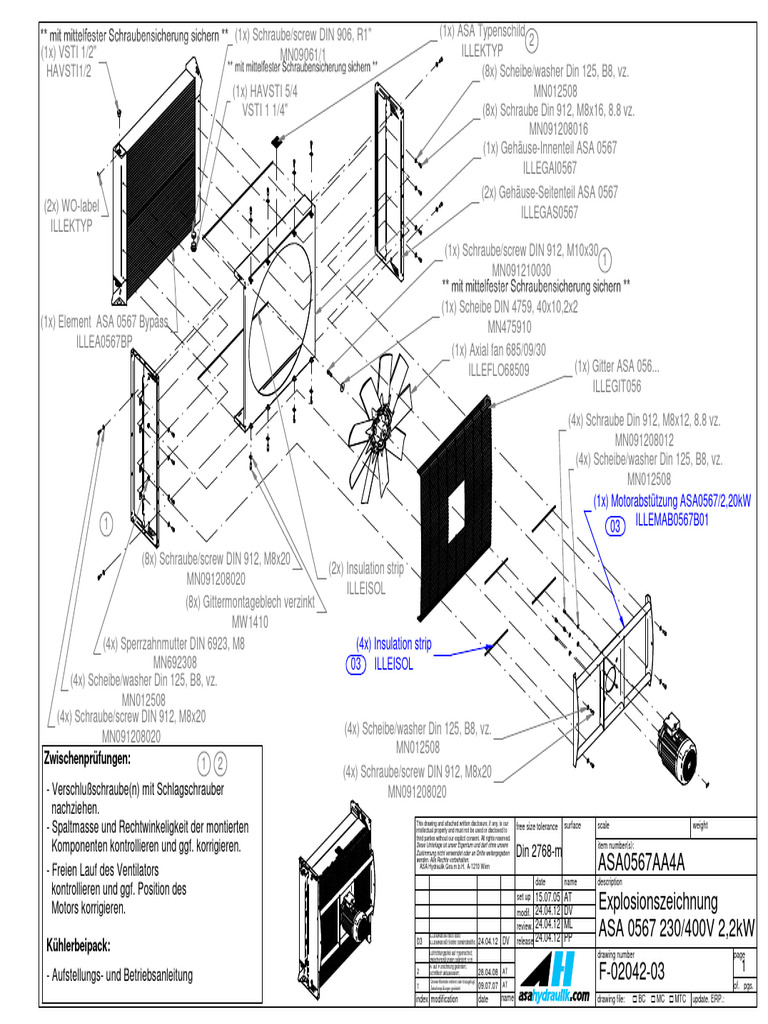 ASA0567 2.2kW Explosive Drawing | PDF