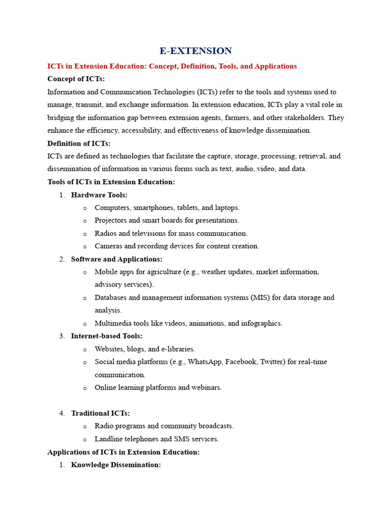 E Extension | PDF | Agriculture | Information And Communications Technology