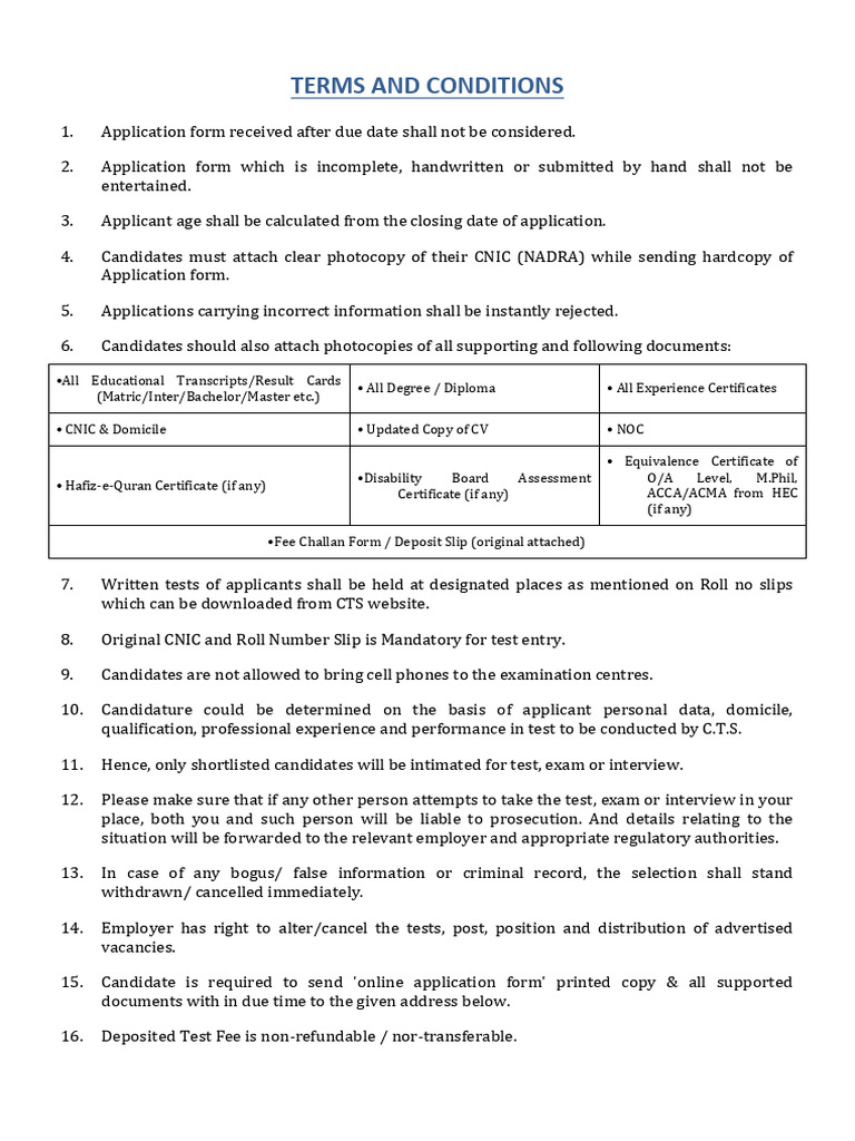 Terms and Conditions Pef | PDF
