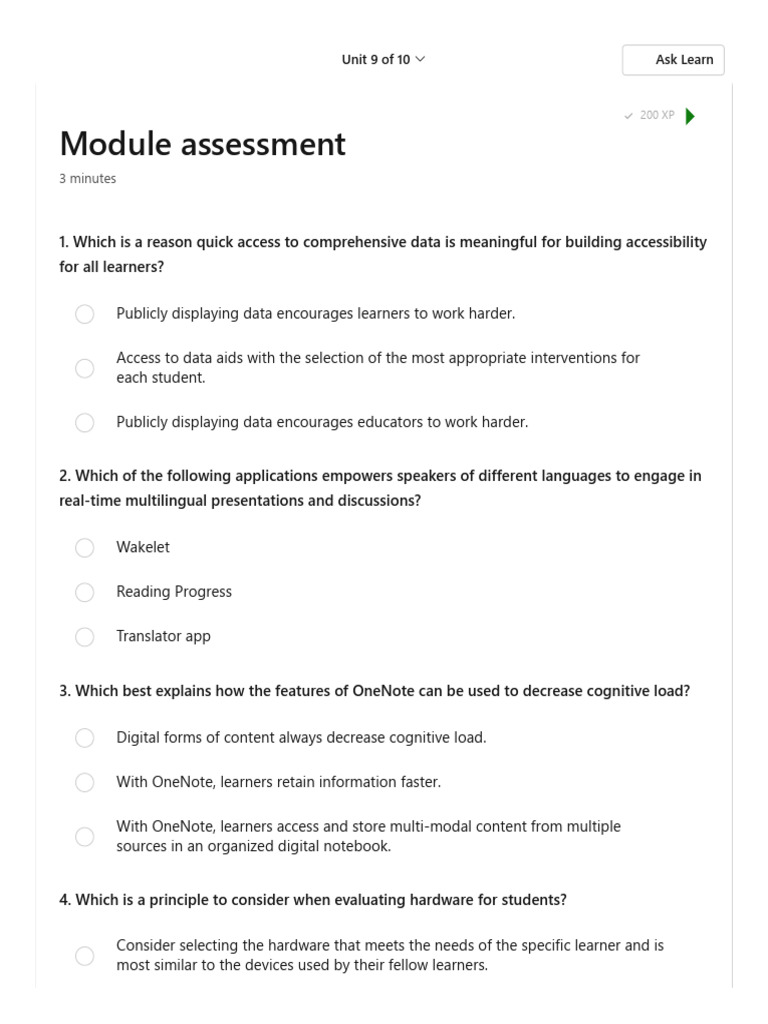 Accessibility in Learning Tools Assessment | PDF