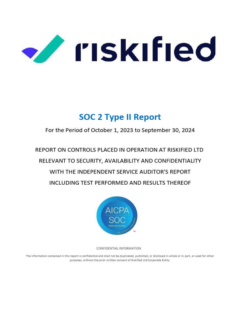 SOC 2 Type II Report for Riskified Ltd. | PDF | Risk Management ...
